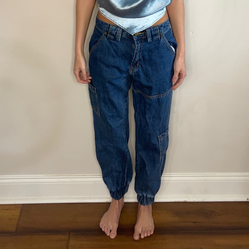 cargo denim pants